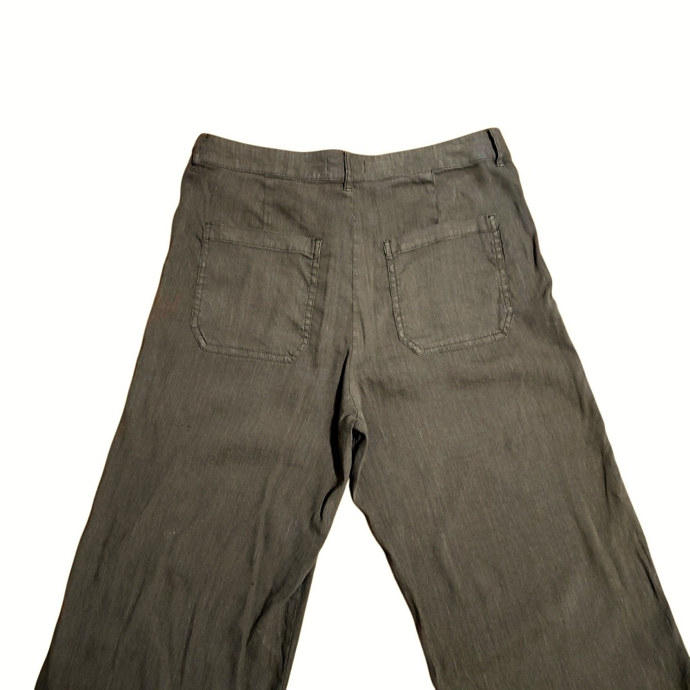 Kut from the Kloth Topaz Wide Leg Linen Blend Pants Olive Green Earthy Size 10 - Picture 4 of 9